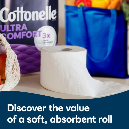 Cottonelle Ultra ComfortCare 2-Ply Standard Toilet Paper, White, 268 Sheets/Roll, 24 Mega Rolls/Pack (53756) - Image 3