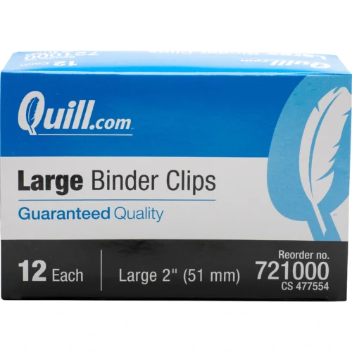 Quill Brand? Large Binder Clips, 1" Capacity, Black, 12/Box (721000-QCC) - Image 3