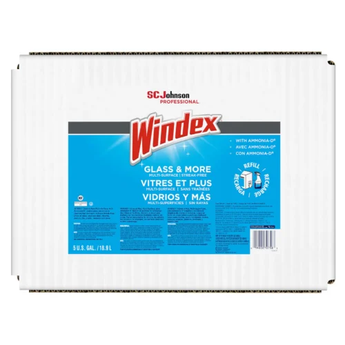 Windex Glass & More Cleaner with Ammonia-D, Unscented, 5 gal. Bag-in-Box Dispenser (696502)
