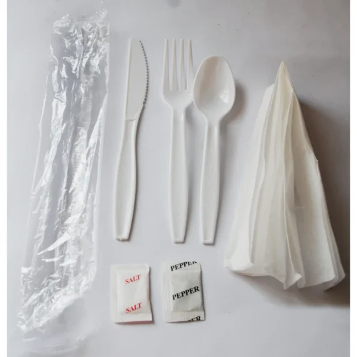 Berkley Square Individually Wrapped Plastic Assorted Cutlery Set, Medium-Weight, White, 250/Carton (1181239) - Image 2