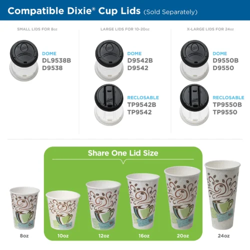 Dixie PerfecTouch Insulated Paper Hot Cups, 12 oz., Coffee Haze, 500/Carton (5342DX) - Image 3